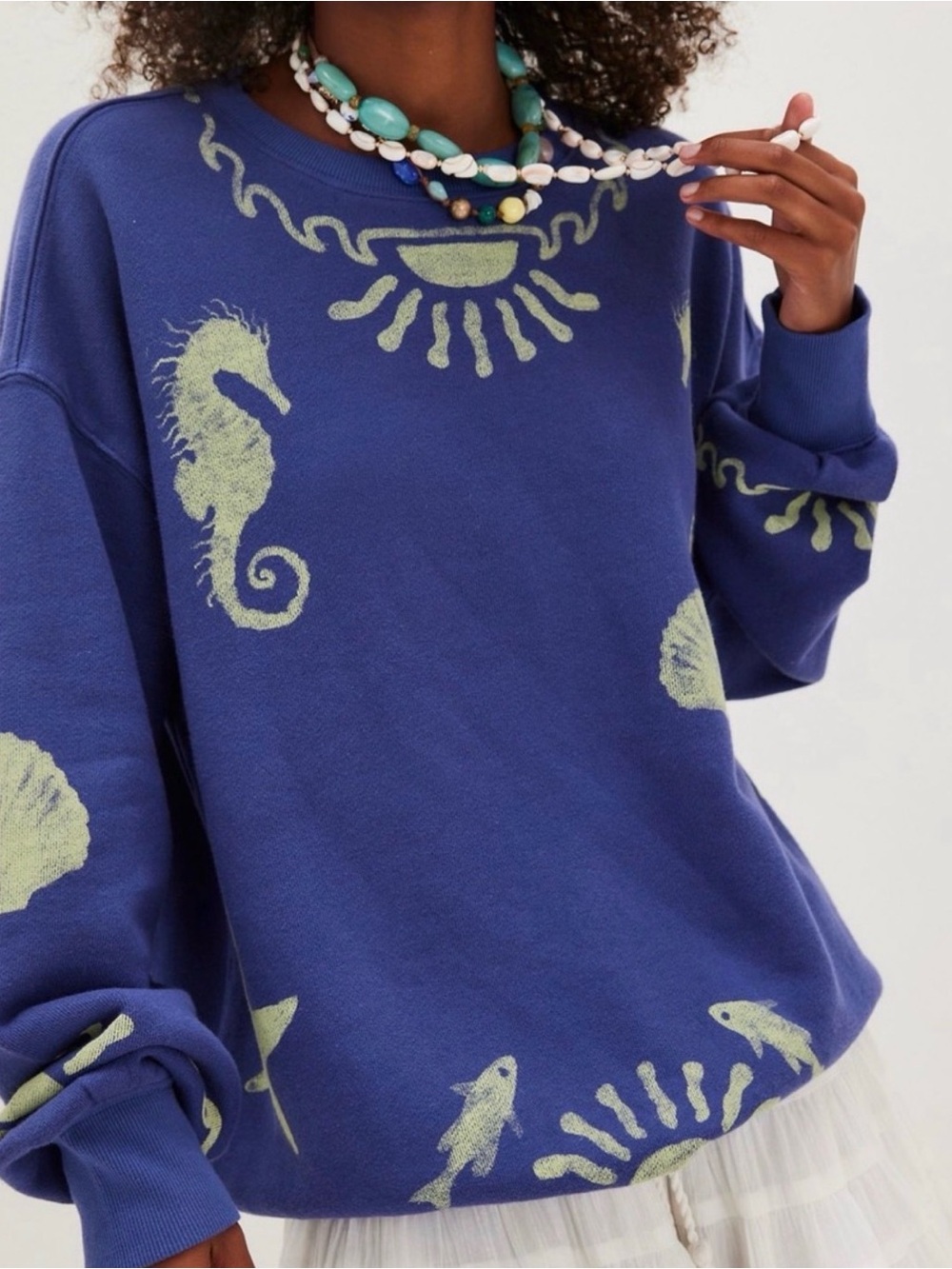 Free People Jo Pullover Sea Theme XS